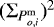 Mathematical equation: $(\mathrm{\Sigma}_{{P_{o,i}^{\mathrm{m}}}})^2$