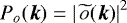 Mathematical equation: \begin{equation*} P_o(\boldsymbol{k})=\left|\,\widetilde{o}(\boldsymbol{k})\right|^2 \end{equation*}