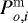Mathematical equation: $P_{o,i}^{\mathrm{m}}$