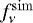 $f_{\nu}^{\mathrm{sim}}$