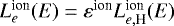$L_{e}^{\textrm{ion}}(E)=\varepsilon^{\textrm{ion}}L_{e,\textrm{H}}^{\textrm{ion}}(E)$
