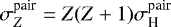 $\sigma_{Z}^{\textrm{pair}}=Z(Z+1)\sigma_{\textrm{H}}^{\textrm{pair}}$