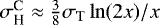 $\sigma^{\textrm{C}}_{\textrm{H}}\approx\frac38\sigma_{\textrm{T}}\ln(2x)/x$