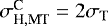 $\sigma_{\textrm{H},\textrm{MT}}^{\textrm{C}}=2\sigma_{\textrm{T}}$
