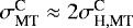 $\sigma_{\textrm{MT}}^{\textrm{C}}\approx2\sigma_{\textrm{H},\textrm{MT}}^{\textrm{C}}$