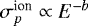 $\sigma_p^{\textrm{ion}}\propto E^{-b}$
