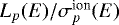 $L_p(E)/\sigma_p^{\textrm{ion}}(E)$