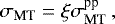 \begin{equation*} \sigma_{\textrm{MT}}=\xi\sigma_{\textrm{MT}}^{\textrm{pp}}\,, \end{equation*}