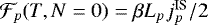 ${\cal F}_{p}(T,N=0)=\beta L_{p}j_{p}^{\textrm{IS}}/2$