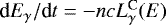 $\textrm{d}E_{\gamma}/\textrm{d}t=-ncL_{\gamma}^{\textrm{C}}(E)$