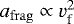 $a_{\rm{frag}}\propto v_{\textrm{f}}^2$