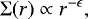 \begin{align*}\mathrm{\Sigma}(r) \propto r^{-\epsilon} , \end{align*}