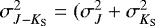 $\sigma^2_{J-K_{{\textrm{S}}}} = (\sigma_{J}^2 + \sigma_{{K}_{{\textrm{S}}}}^2$