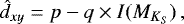 \begin{equation*} \hat{d}_{xy} = p - q \times I(M_{K_S})\,,\end{equation*}