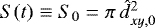 $S(t) \equiv S_0=\pi\,\hat{d}_{xy,0}^2$