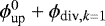 Mathematical equation: $\phi_{\text{up}}^0+\phi_{\text{div},k=1}$