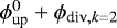 Mathematical equation: $\phi_{\text{up}}^0+\phi_{\text{div},k=2}$