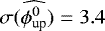 Mathematical equation: $\sigma(\widehat{\phi_{\text{up}}^0}) = 3.4$