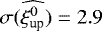 Mathematical equation: $\sigma(\widehat{\xi_{\text{up}}^0}) = 2.9$
