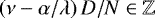 Mathematical equation: $ \left( \nu - \alpha /\lambda \right)D/N \in \mathbb{Z} $