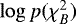 Mathematical equation: $\log p (\chi^{2}_{B})$