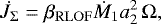 Mathematical equation: \begin{equation*} \dot{J}_{\mathrm\Sigma} = {\beta}_{\mathrm{RLOF}} \dot{M}_1 a_2^2\,{\mathrm\Omega},\end{equation*}