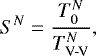 \begin{equation*}S^{N} = \frac{T^{N}_0}{T^{N}_{\textrm{V-V}}}, \vspace*{-12pt}\end{equation*}