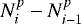 Mathematical equation: $N^p_{i}-N^p_{i-1}$