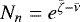 $N_n = e^{{\bar{\zeta}} - {\bar{\nu}}}$