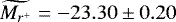 $\widetilde{M_{r^{+}}}=-23.30 \pm 0.20$