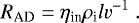 \begin{equation*} R_{\textrm{AD}}=\eta_{\textrm{in}} \rho_{\textrm{i}} l v^{-1}\ . \end{equation*}