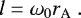 \begin{equation*}l=\omega_0 r_{\textrm{A}}\ . \end{equation*}
