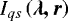 Mathematical equation: $ I_{qs} \left ( \vec{\lambda, r} \right )$
