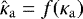 $\hat{\kappa}_{\mathrm{a}} = f(\kappa_{\mathrm{a}})$