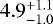 $4.9_{-1.0}^{+1.1}$