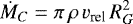 \begin{equation*}\dot{M}_C = \pi\,\rho\,v_{\textrm{rel}}\,R_G^2\end{equation*}