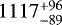 $1117^{+96}_{-89}$