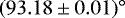 $(93.18\pm 0.01)^{\circ}$