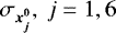 $\sigma_{\vec{x^0_j}}, \ {j}=1,6$