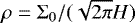 $\rho={\mathrm \Sigma}_0/(\sqrt{2\pi}H)$