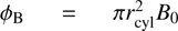 Mathematical equation: $ {{\phi }_{\text{B}}}=\pi r_{\text{cyl}}^{2}{{B}_{0}} $