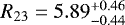 $\ensuremath{R_{\mathrm{23}}} = 5.89^{&#x002B;0.46}_{-0.44}$