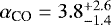 $\alpha_{\text{CO}}=3.8^{+2.6}_{-1.4}$