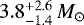$3.8^{+2.6}_{-1.4}\,{M}_{\odot}$