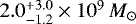 $2.0^{+3.0}_{-1.2}\times10^{9}\,M_{\odot}$