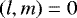 Mathematical equation: $\left(l,m\right)=0$