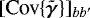Mathematical equation: $[{\textrm{Cov}\{{{\bm{\tilde{\gamma}}}}\}}]_{bb'}$