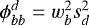 Mathematical equation: $\phi_{bb}^d = w_b^2 s_d^2$