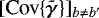 Mathematical equation: $[{\textrm{Cov}\{{{\bm{\tilde{\gamma}}}}\}}]_{b \ne b'}$