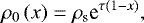 \begin{equation*} \rho_0 \left(x \right) = \rho_{\textrm{s}} \textrm{e}^{\tau \left(1 - x \right)}, \end{equation*}
